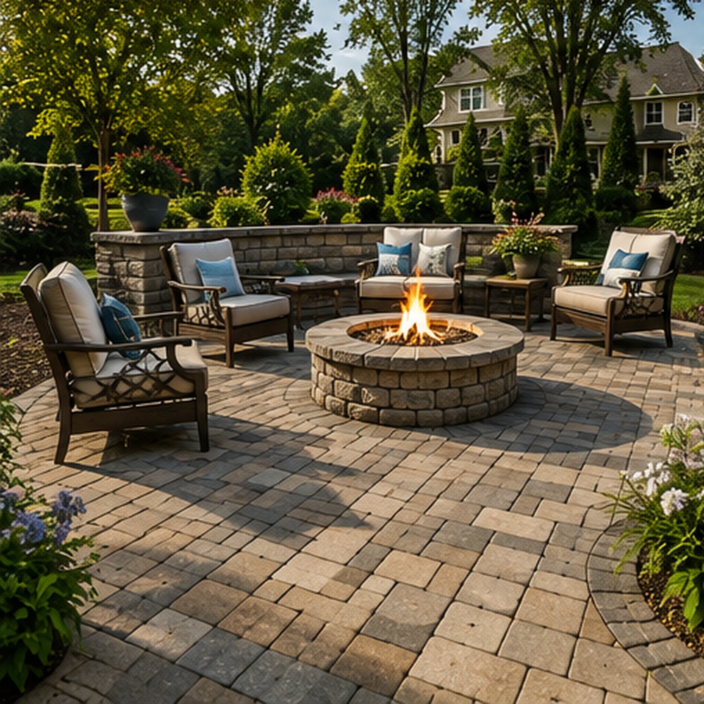 Paver patio installation at a Reading Pennsylvania property